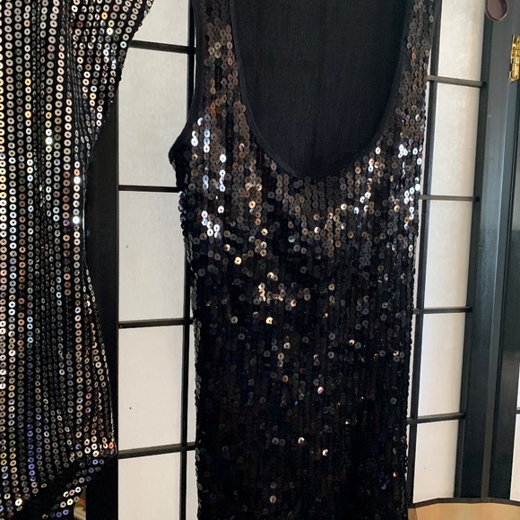 EUC Love Noche Black Sequin Bundle Tops size Medium - Picture 3 of 5